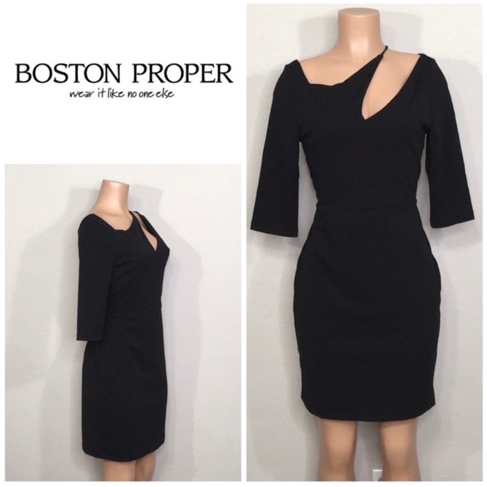 Boston Proper black dress. Runs big. New